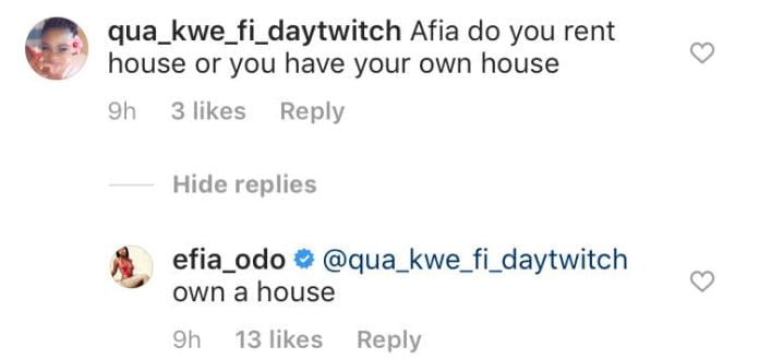 Efia Odo discloses one huge property she has gotten from slaying on social media.