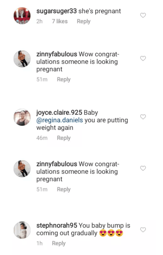 Fans congratulate Regina Daniels on her Pregnancy.