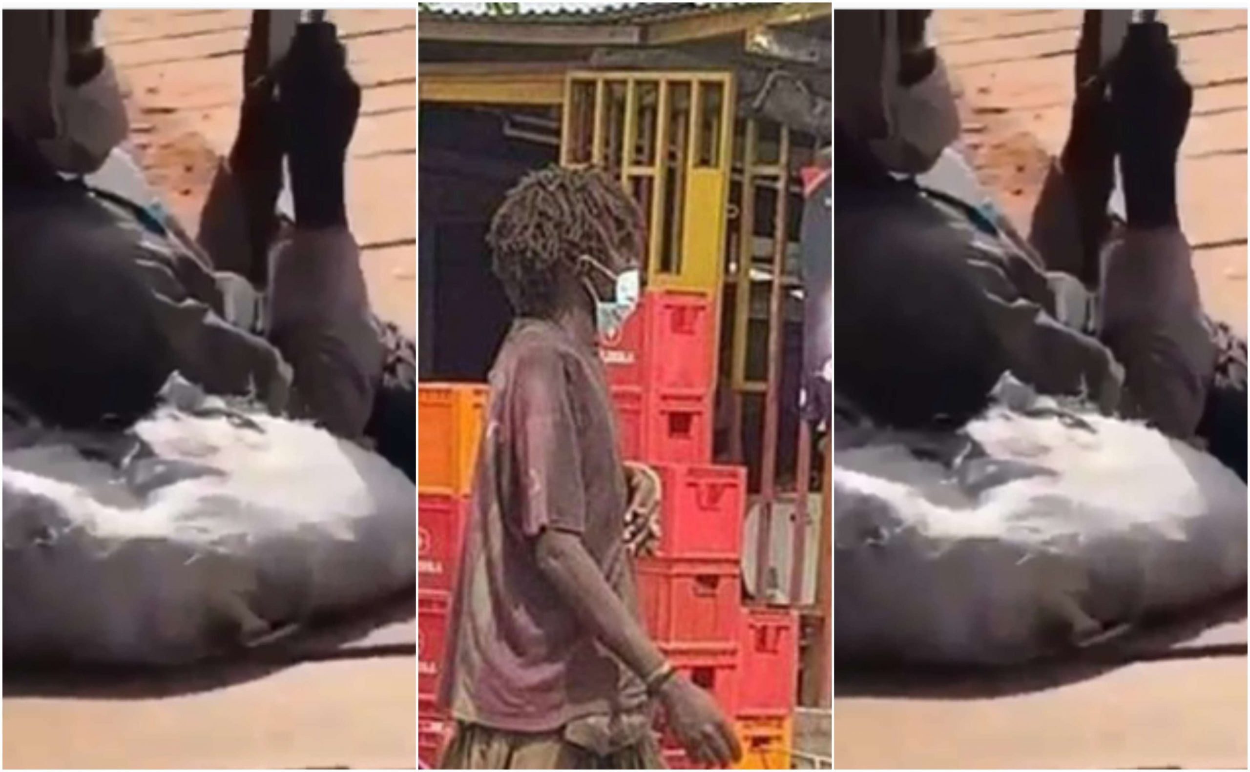 Coronavirus: Mad man spotted in the streets of Accra in nose mask (video)