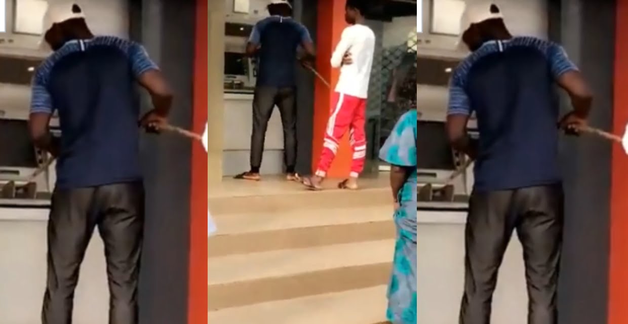 Fear Of Coronavirus: Man Spotted Operating ATM Machine With A Stick - Video