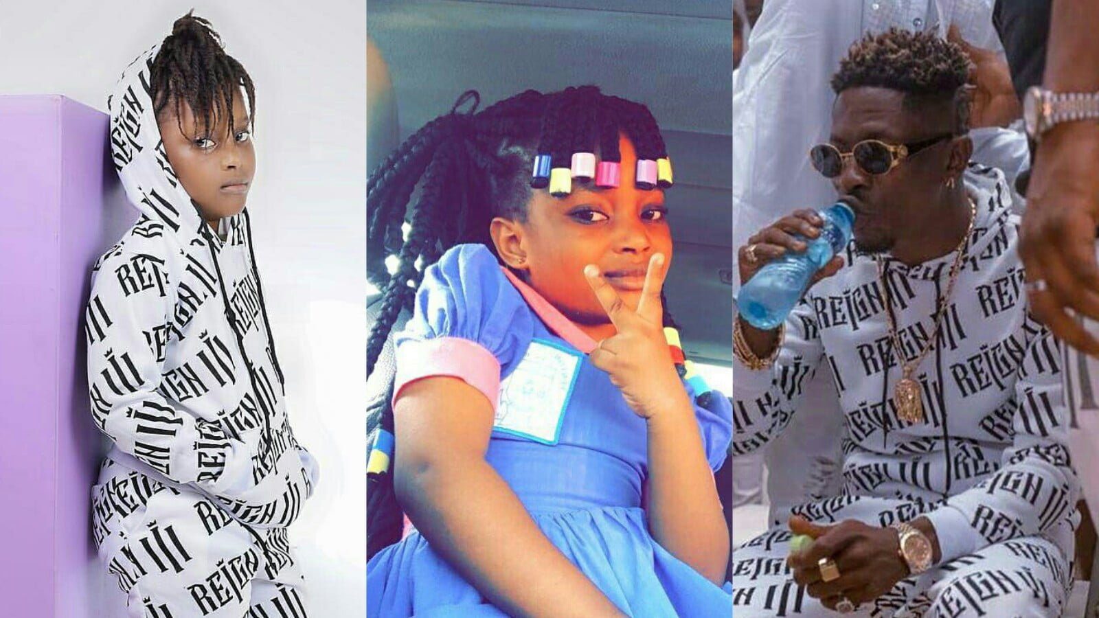 Shatta wale begs fans to vote for his daughter to win Talented Kidz over Stonebwoy's daughter (Screenshots)