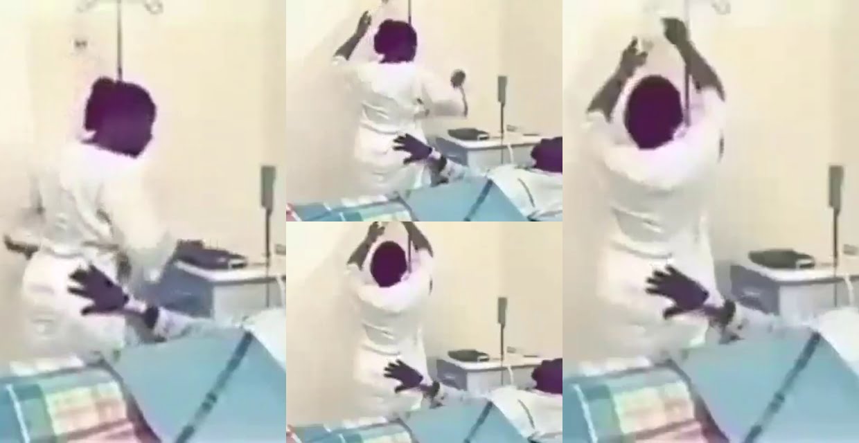 Nurse Gives A Hot Slap To A Patient For Touching Her Butt As She Gives Him Medication - Video