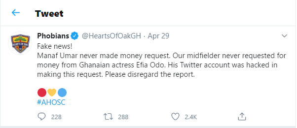 Hearts Of Oak Jumps To Defend Midfielder After He Was Spotted Begging Efia Odo For 10 Cedis