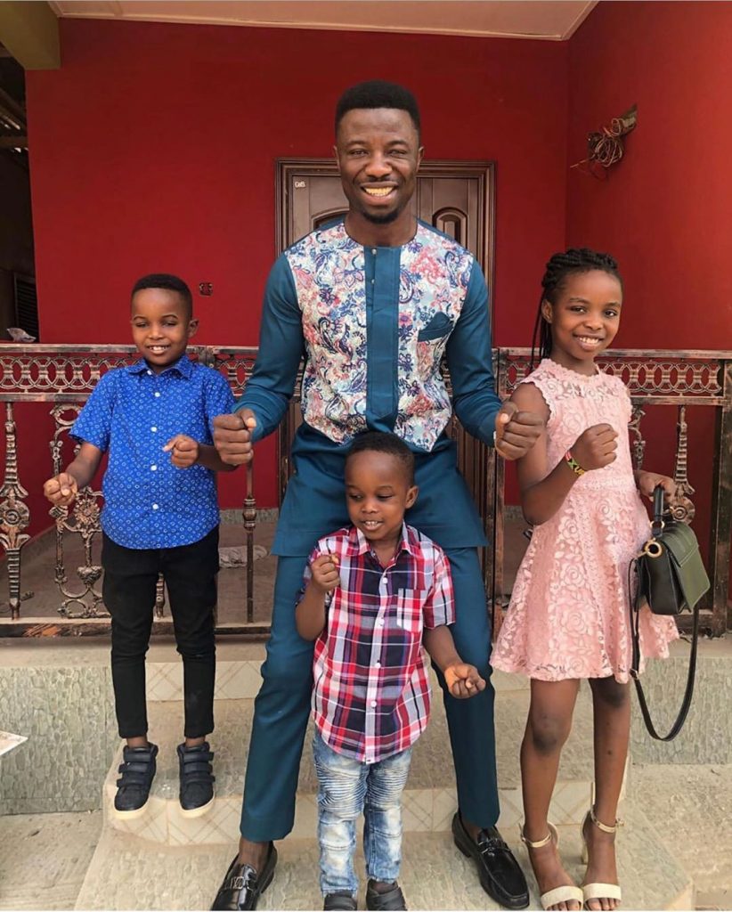 Kwaku Manu flaunts his pretty 3 children on social media (photos)