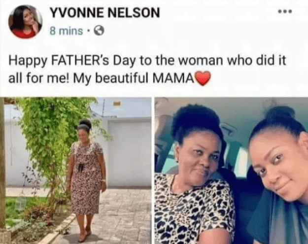 Yvonne Nelson ripped apart for posting her mother on father's day. (Screenshots)