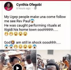 Popular Presby pastor caught doing rituals in him Home town (photos)