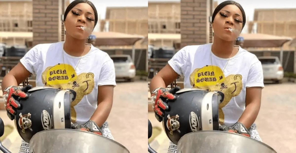 Popular Nollywood Actress Destiny Etiko, Spotted Smoking In Public - Photos