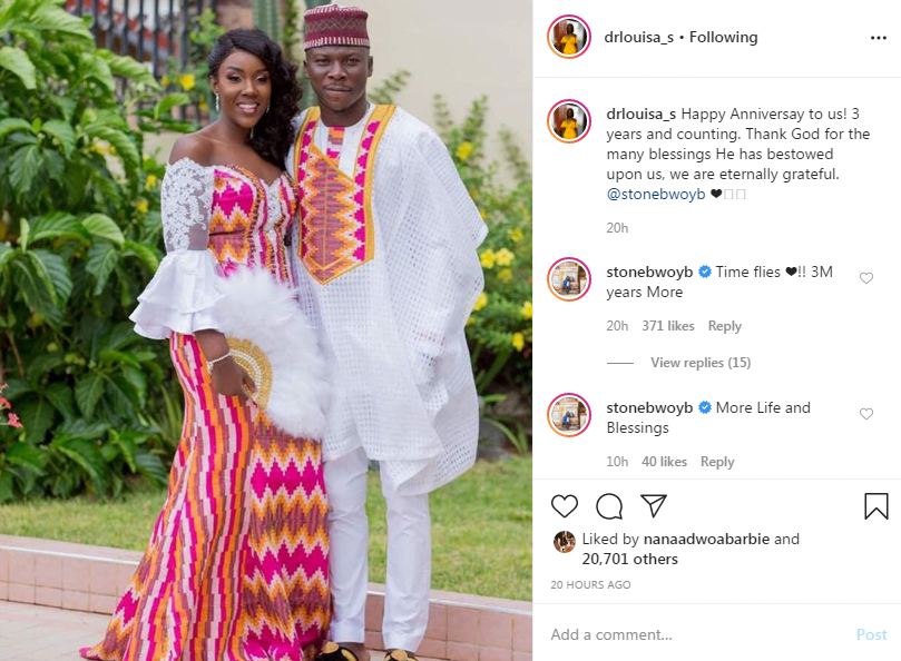 Dr. Louisa Shakes The Internet With Emotional Message As She Marks Her 3rd Wedding Anniversary With Stonebwoy