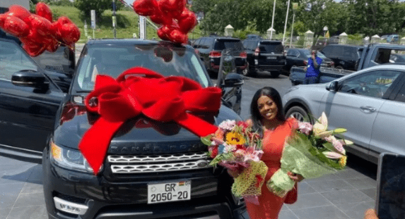 Nana Aba Anamoah gives the name of who her Range Rover gift came from