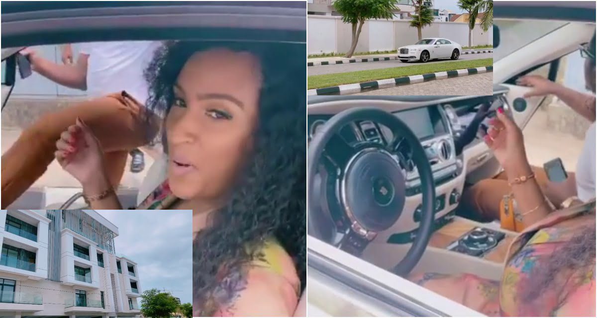 Juliet Ibrahim gets a new boyfriend who gave her a Ross Royce and huge Mansion (video)
