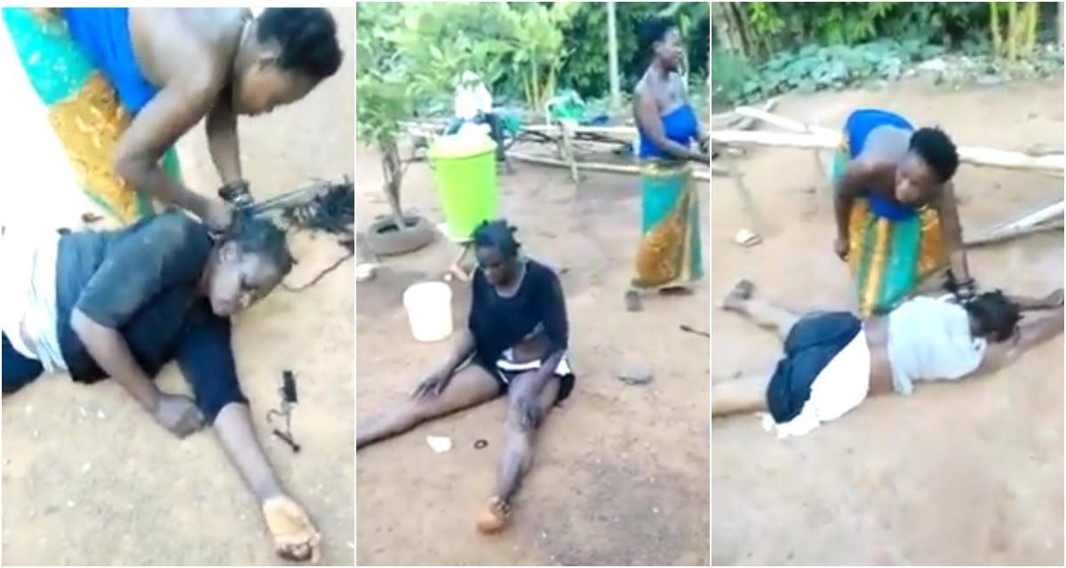OMG! Fetish Priestess Tries Cutting Off The Head Of An Alleged Witch At Goaso - Watch Video