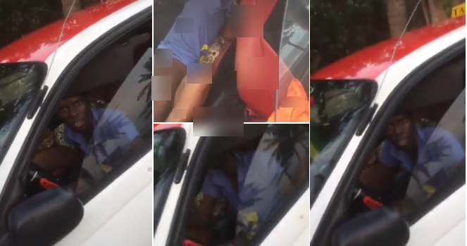 Taxi Driver caught having S£× with a prostitute in his car at loading station. (Video)