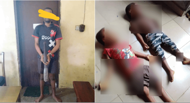 Father's day Horror as 34 years old man kills 2 of his kids with a mallet (photos)