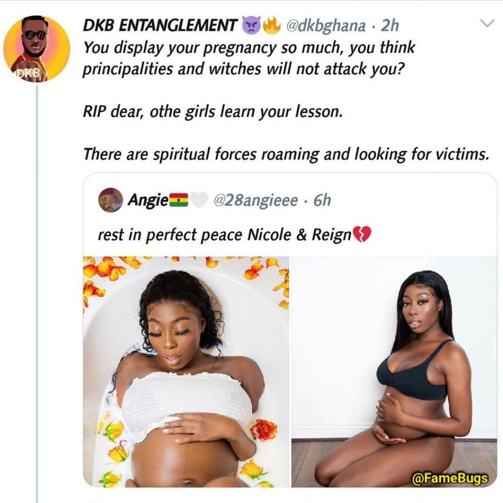 'Witches Attacked Your Pregnancy' - DKB Reacts To The Death Of Nicole and Her Baby