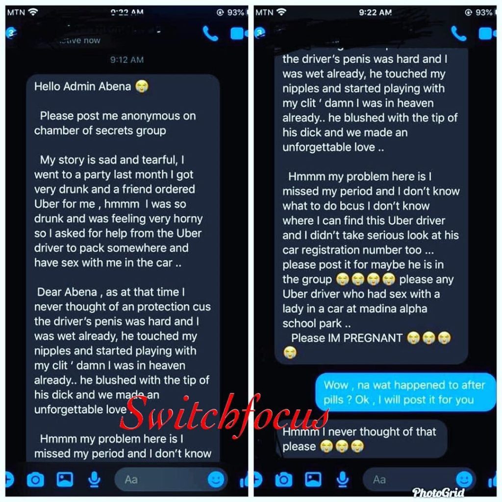 " I'm Pregnant For an Unknown Uber Driver Who chopped me inside his car" - Ghanaian Lady Cries Out (Screenshot)