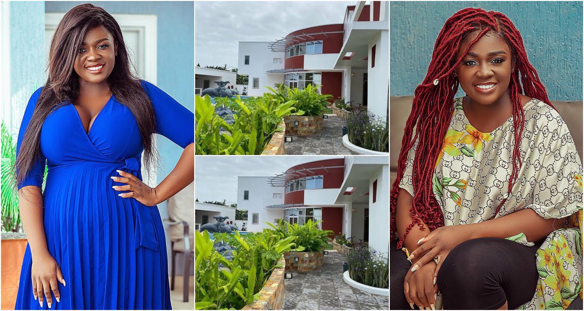 "Real Owner of Accra" - Tracey Boakye Brags as she flaunts her new Mansion (photo)