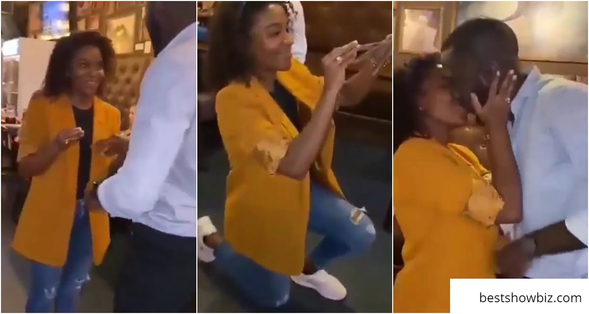Check Out The Beautiful Moment A Lady Proposed To Her Boyfriend - Video