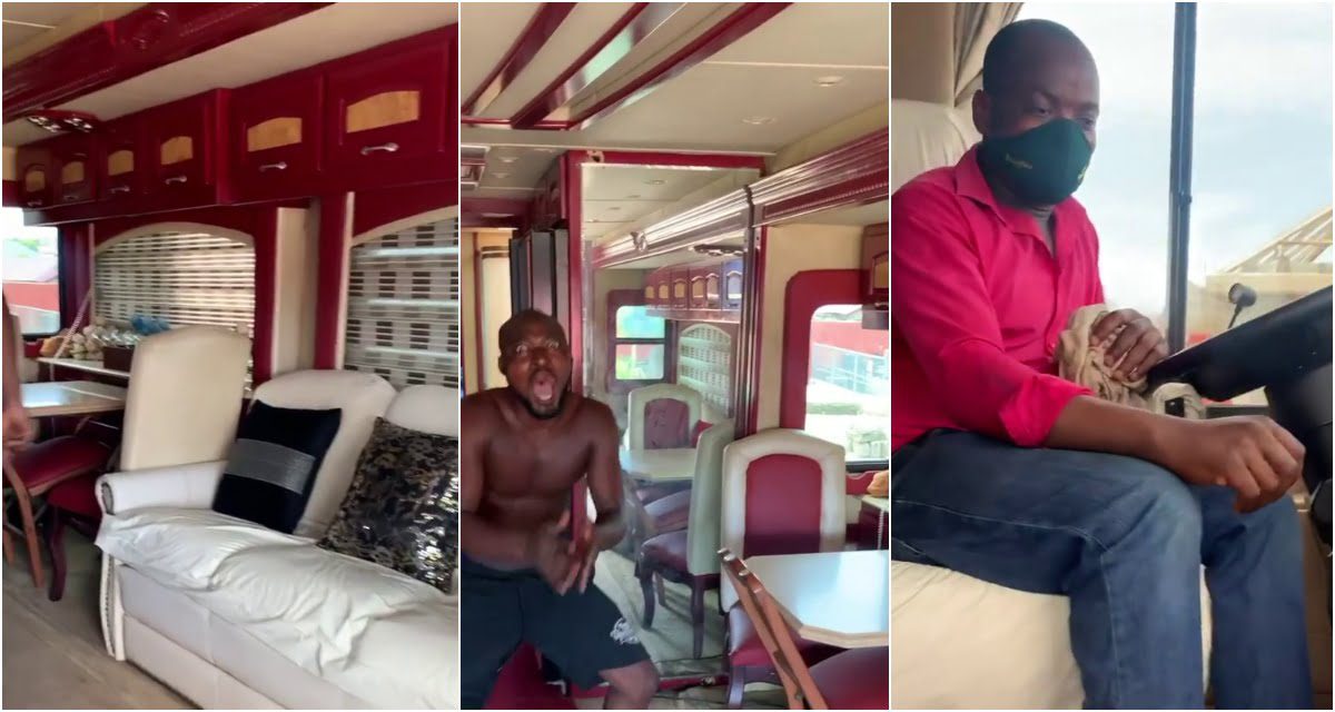 Funny face acquires expensive new bus house (video)