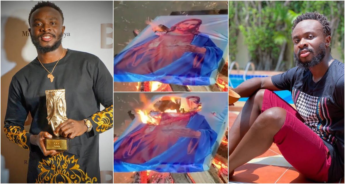 Fuse ODG Burns The Pictures Of Jesus Christ Claims Its A Scam - Video
