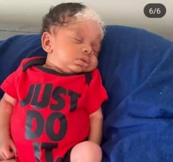Black Baby Born With Black And Grey Hair