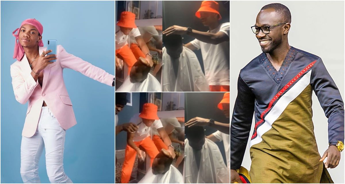 Kidi Barbers Okyeame Kwame’s Hair, Reveals To Take It As A Profession If Music Fails Him - Video
