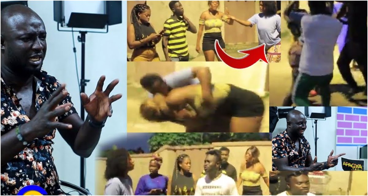 Kumawood actresses and actors engage in a serious fight on set - video
