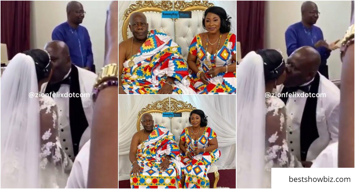Check Out The Passionate Moment Kyeiwaa Displayed Her Kissing Skills At Her Wedding - Video