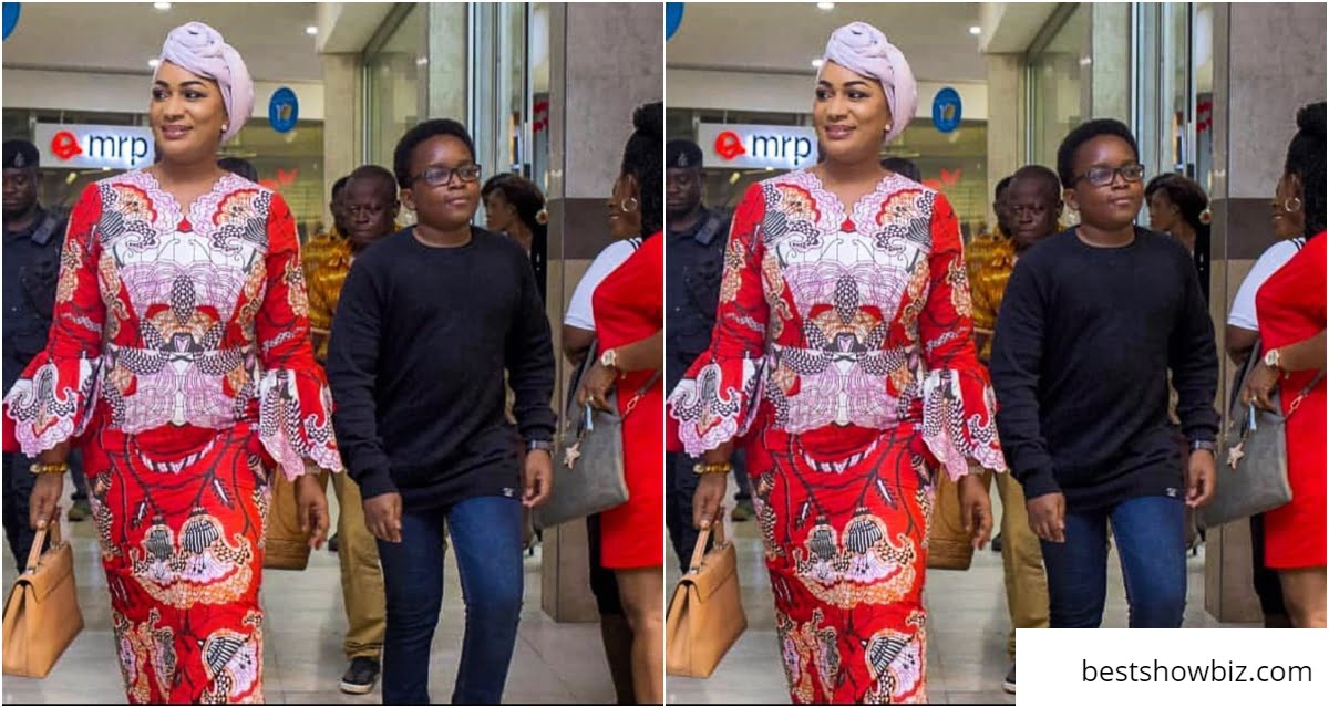 Samira Bawumia steps out with her son
