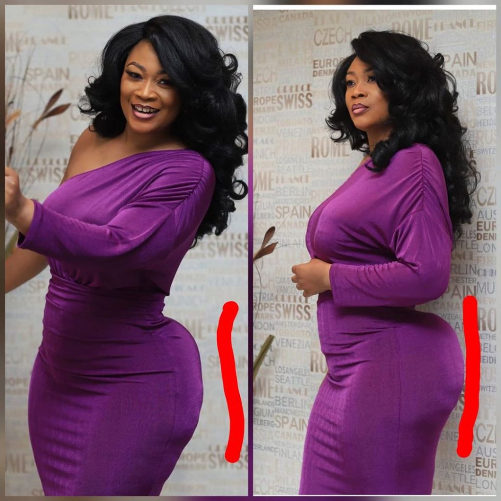 Abena of GMB fame caught with fake A$$ after posting birthday photos.