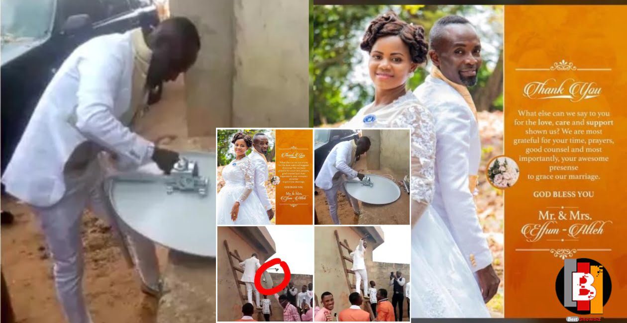 Groom leaves wife in the church to fix client's DStv on their wedding day - Video