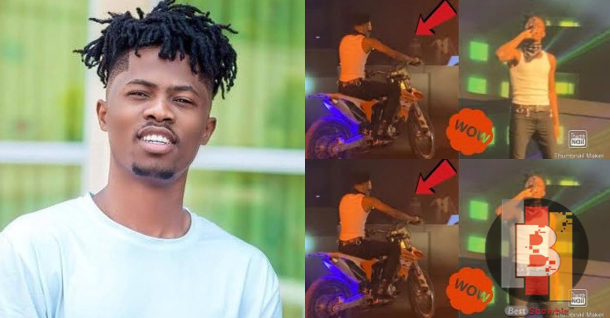 Kwesi Arthur is back! As he mounts VGMA Stage with a MotorBike - Video