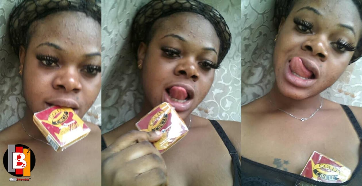Slay queen begs men to 'chop' her as she claims to have her own condom - Photos