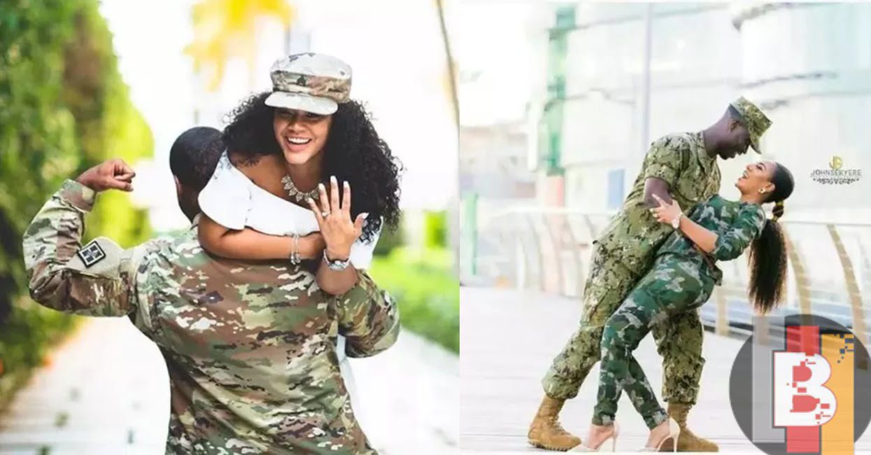 Beautiful pre-wedding photos of Nigerian Soldiers causes stir on the internet
