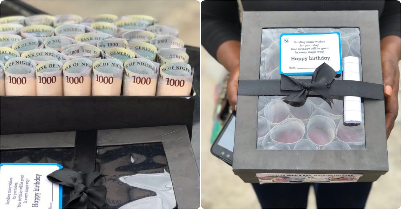 OMG! Lady surprises boyfriend with a box full of cash on his birthday