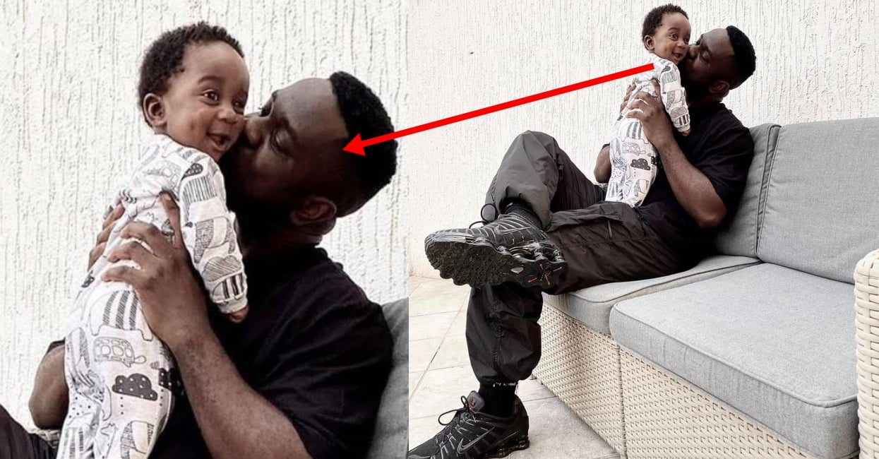 Sarkodie on Daddy Duties in New Photo with his son face showing clearly