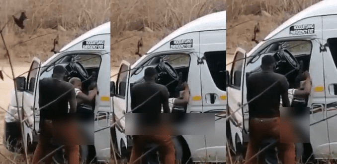 Trotro driver caught having Banging a lady by the roadside