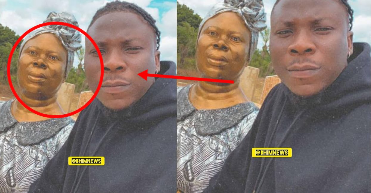 Stonebwoy shares photo with his mom statue; fans are stunned by the resemblance