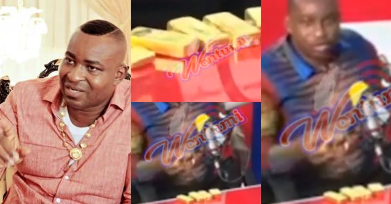Chairman Wontumi displays 6 pure Gold Bars in the studio to educate viewers on Agyapa deal