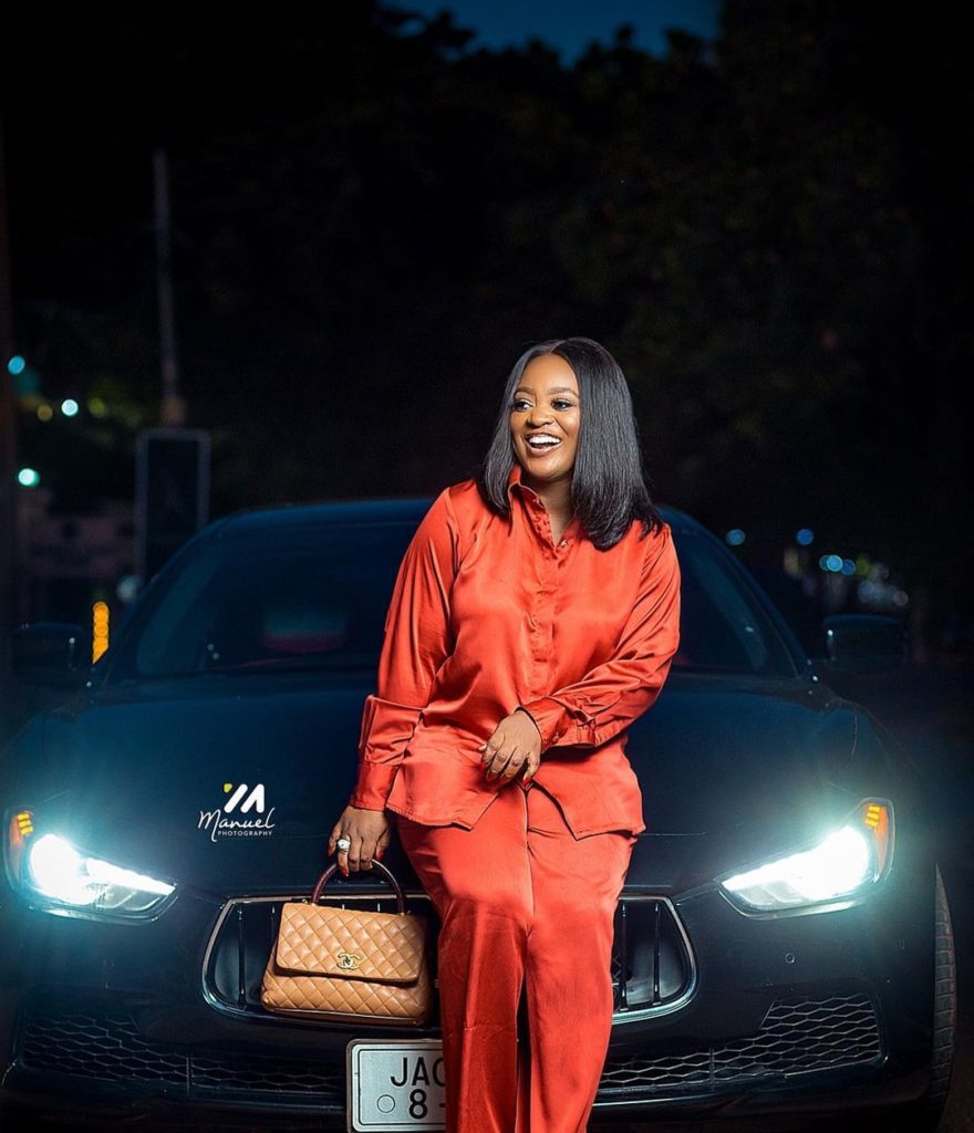 jackie appiah with her Maserati