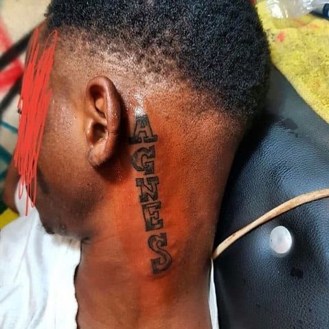 Social media users Descend on a Guy who tattooed his girlfriend's name on his neck (photo)