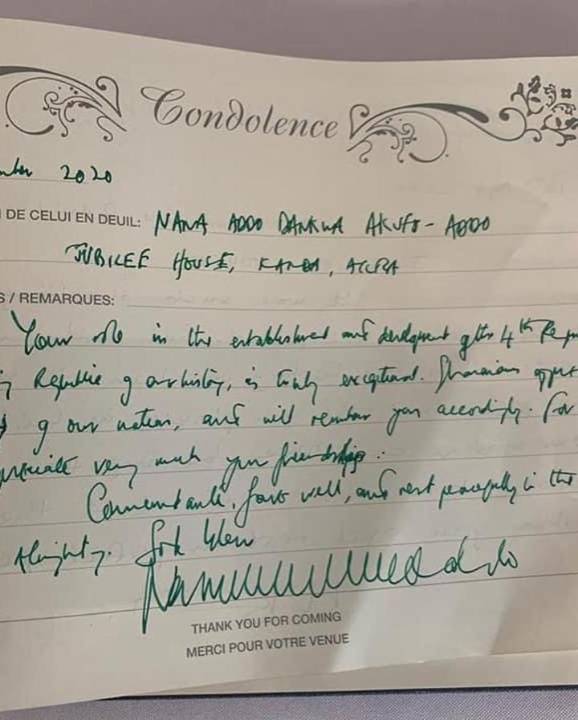 Nana Addo's handwriting 