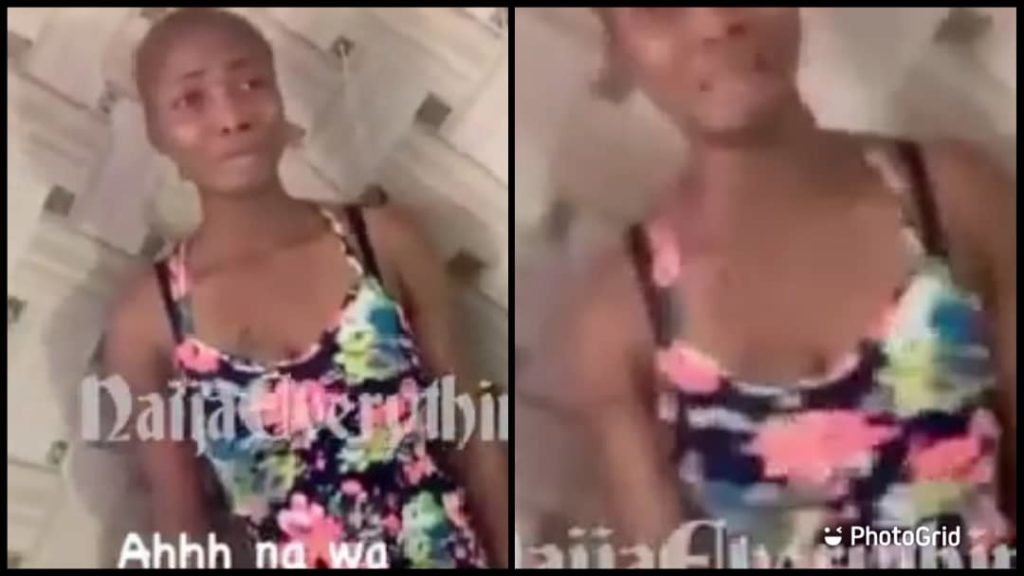 Lady caught with a used condom