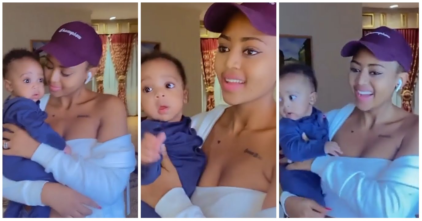 Adorable videos of Regina Daniels and her Baby Boy surfaces