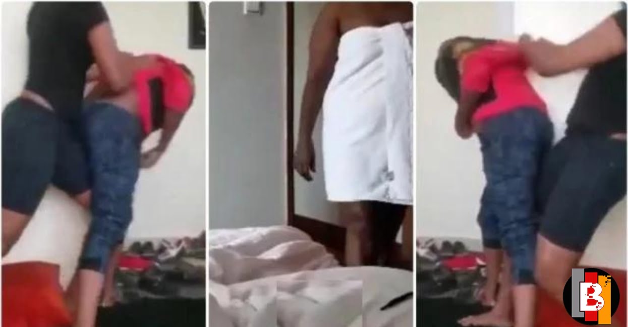 Sugar mommy disciplines her cheat lover boy after she caught him with another lady