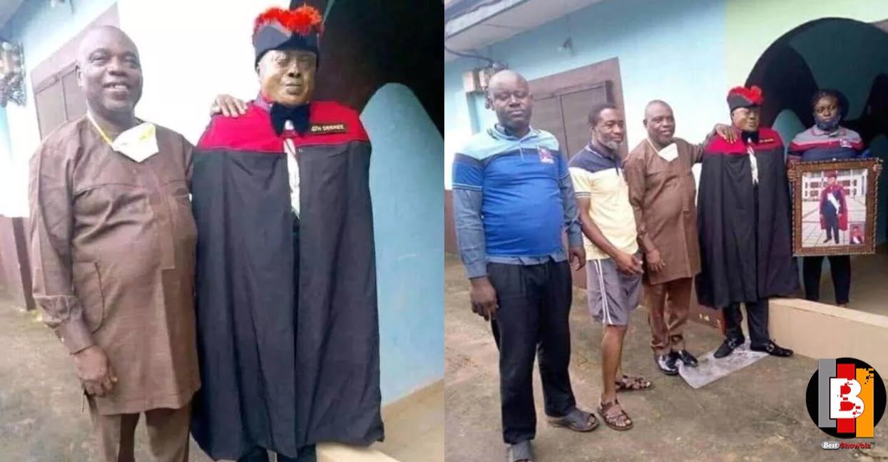 SHOCKING! As a dead man was made to stand for his last photo-shoot