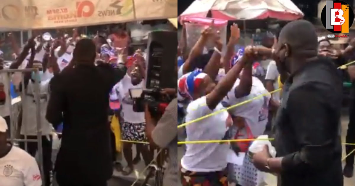 John Dumelo Is Loved By All, Watch How He Was Hailed By NPP Supporters