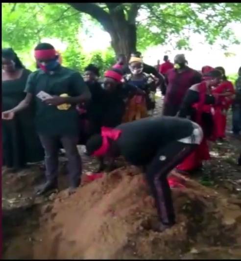 The 4 kids who were burnt alive when their mother went for all Night service buried today (photos)