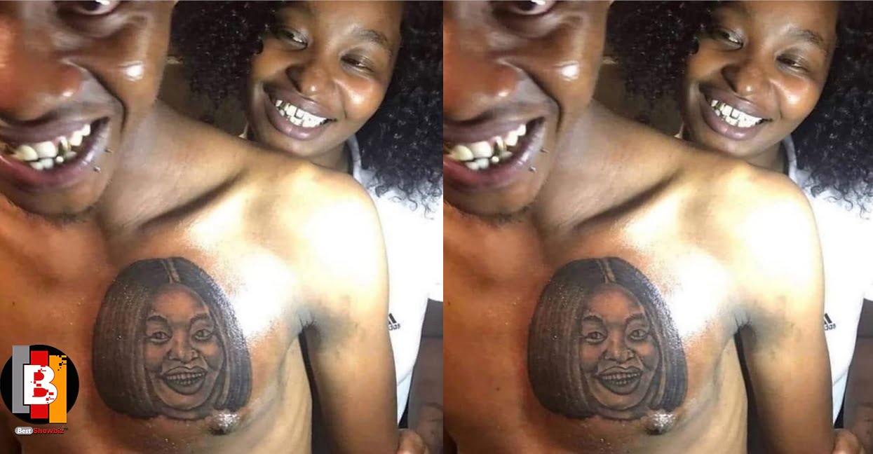 Young Guy tattoos face of his girlfriend on his chest