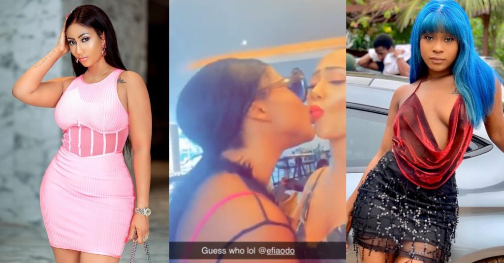 Video of Efia Odo and Hajia4real kissing like 'lesbobo' surfaces