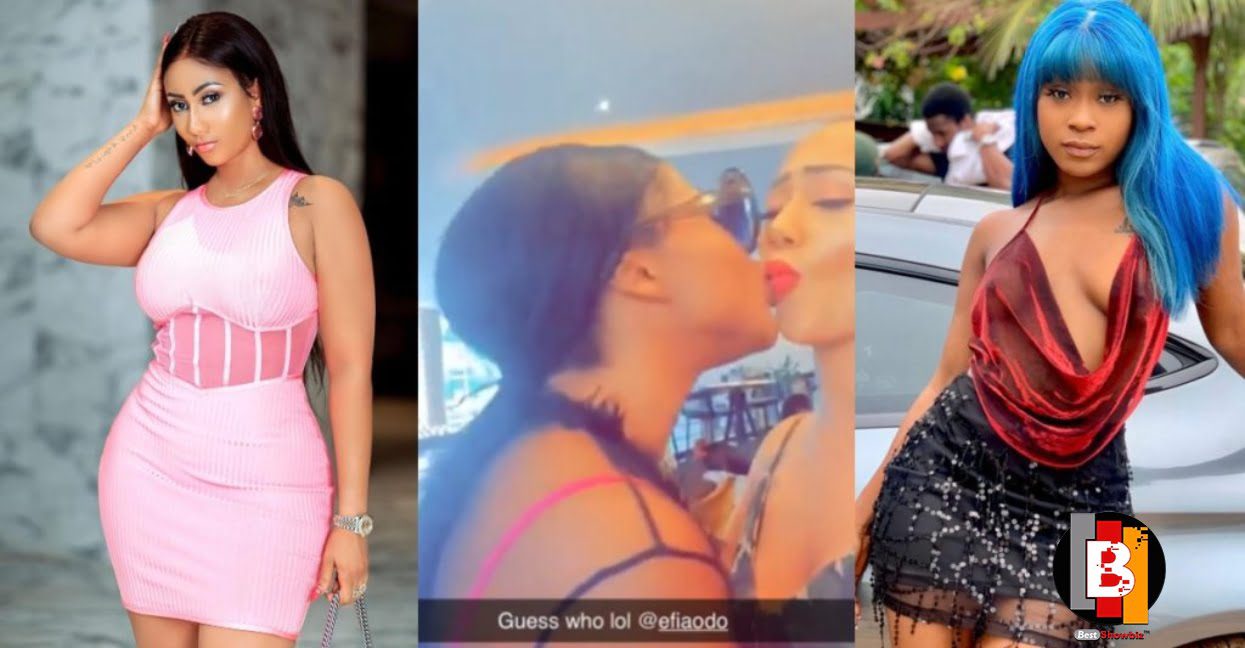Video of Efia Odo and Hajia4real kissing like 'lesbobo' surfaces